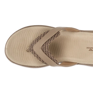 WINFOX Zorjia Padded Thong Sandals for Women — Beige
